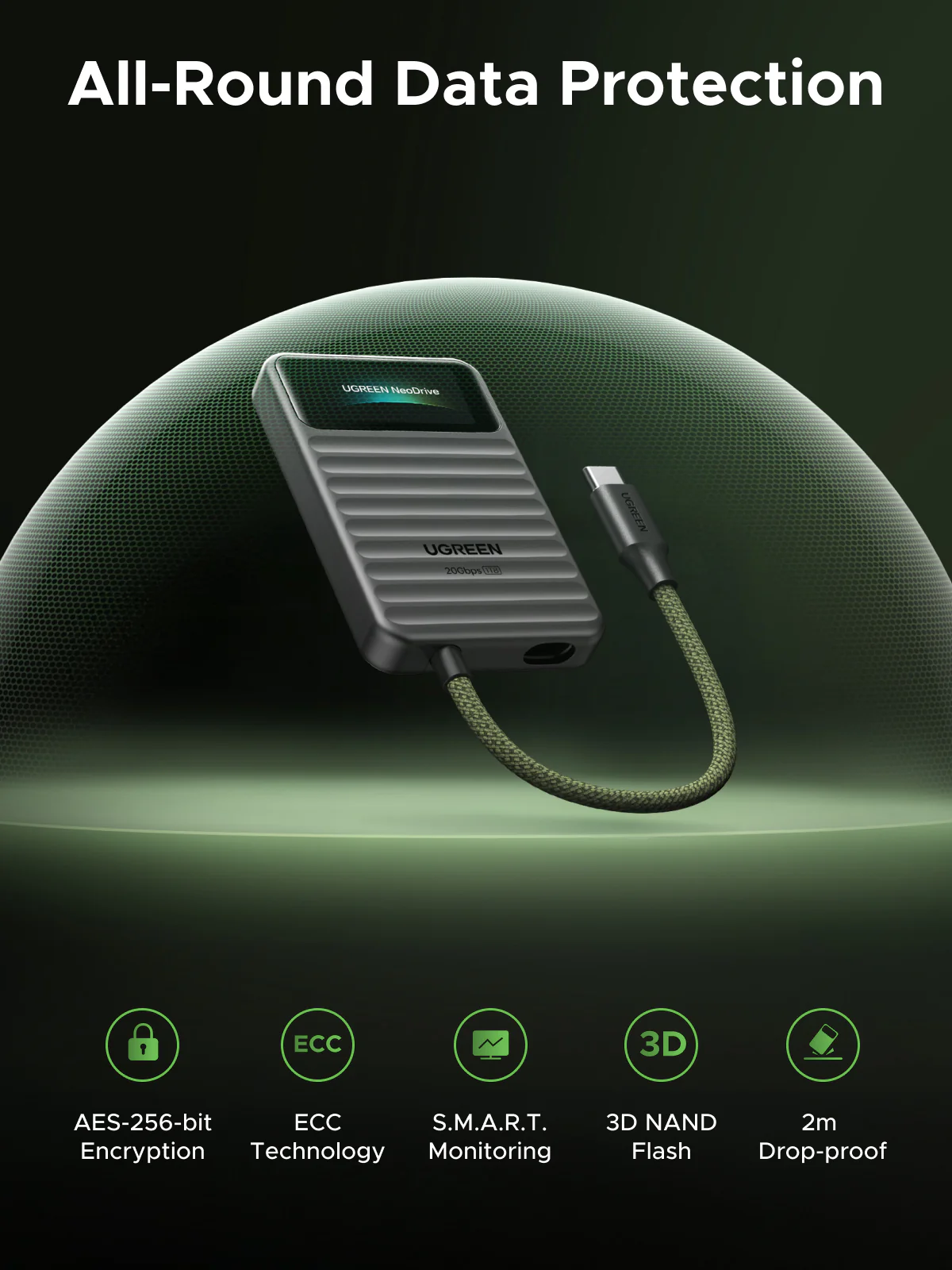 UGREEN NeoDrive Go D709 20Gbps Portable SSD (1TB) - Image 6