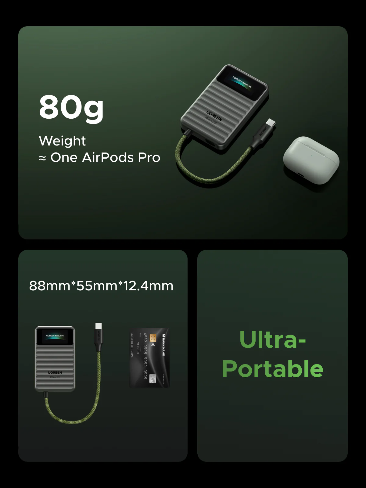 UGREEN NeoDrive Go D709 20Gbps Portable SSD (1TB) - Image 9